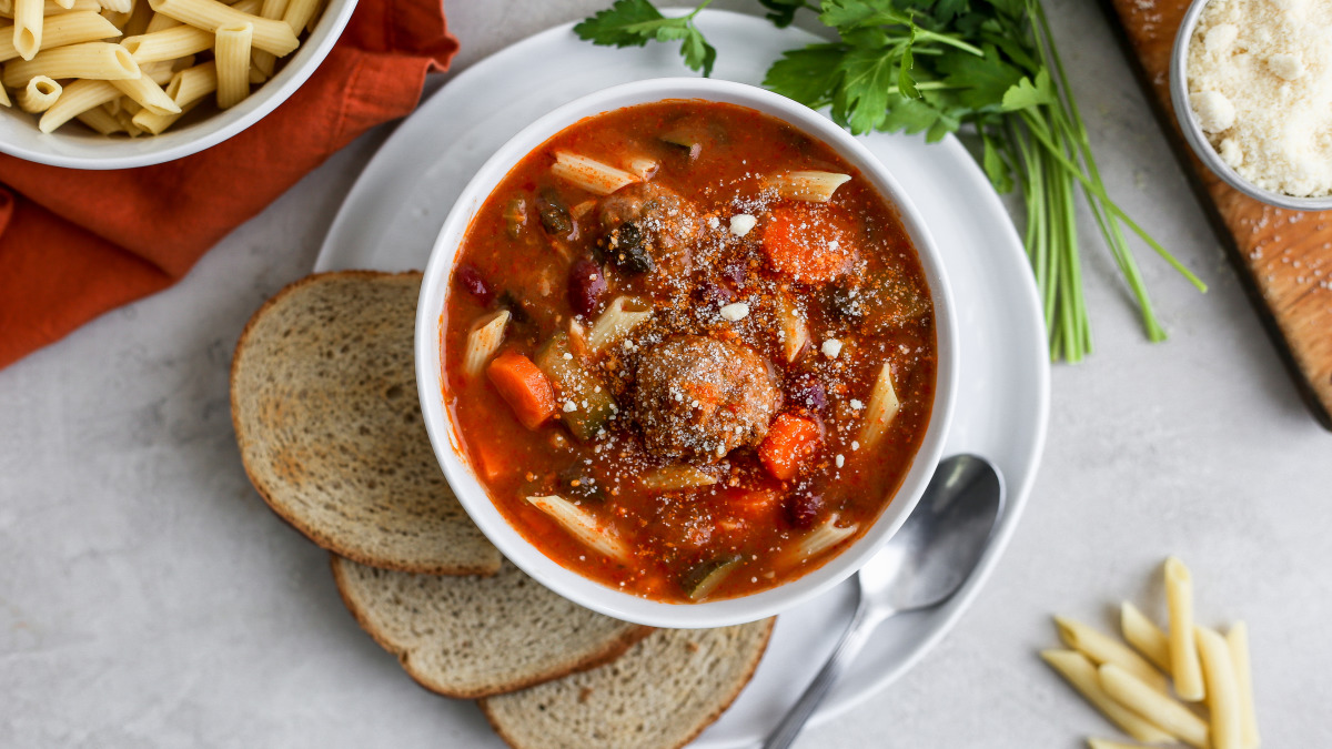 Kittencals Mini Meatball Minestrone Soup Recipe